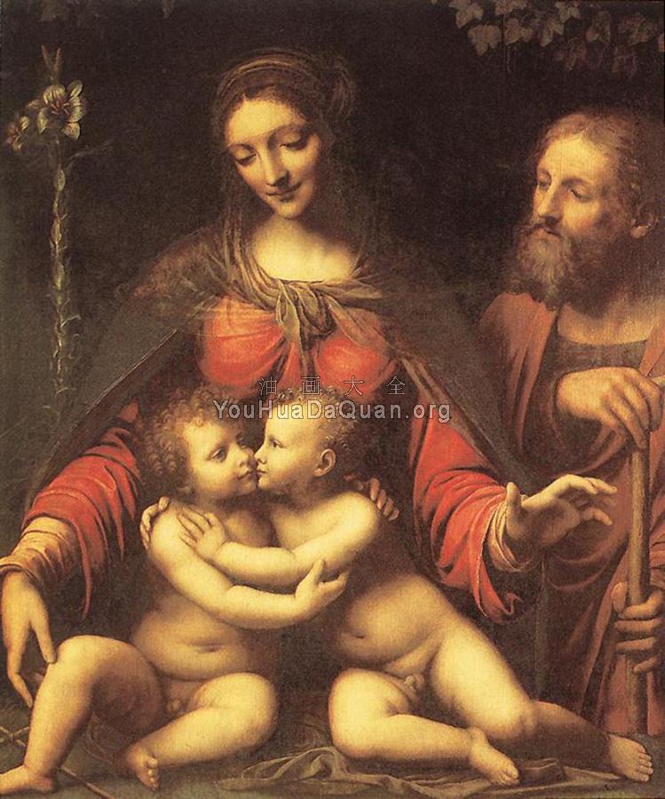 Holy Family With The Infant St John - 伯纳迪诺·卢伊尼
